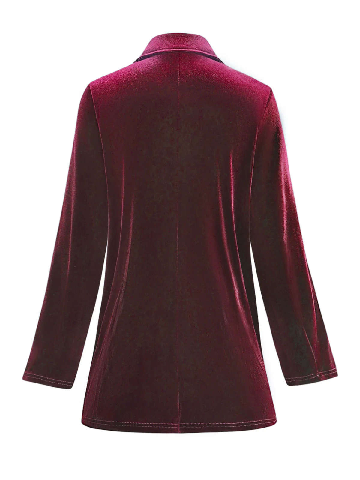 1980er Solide Samt Zweireihiger Revers Blazer - Image 3