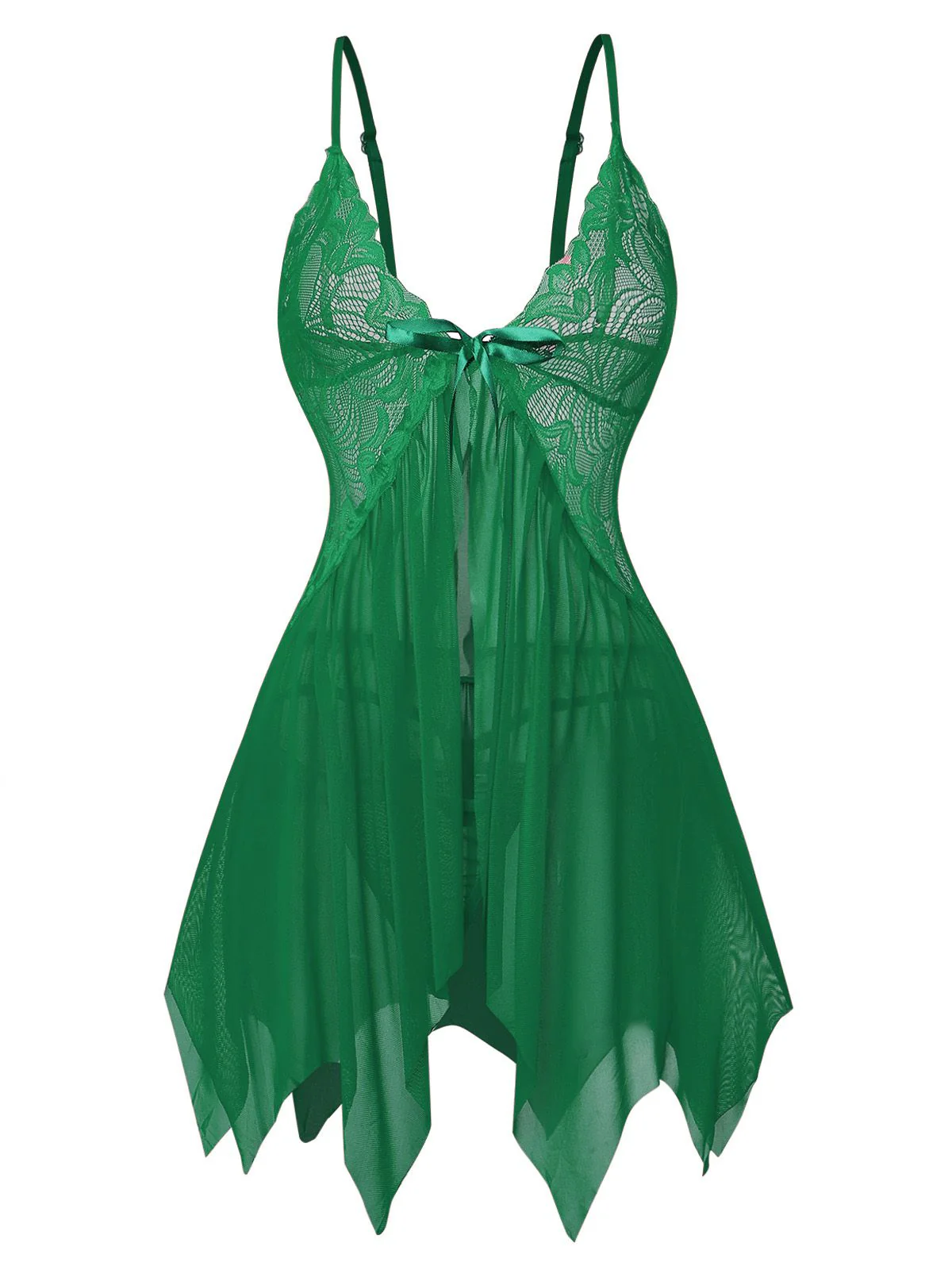 1980er Spitze Satin Band Babydoll Dessous Set - Image 12