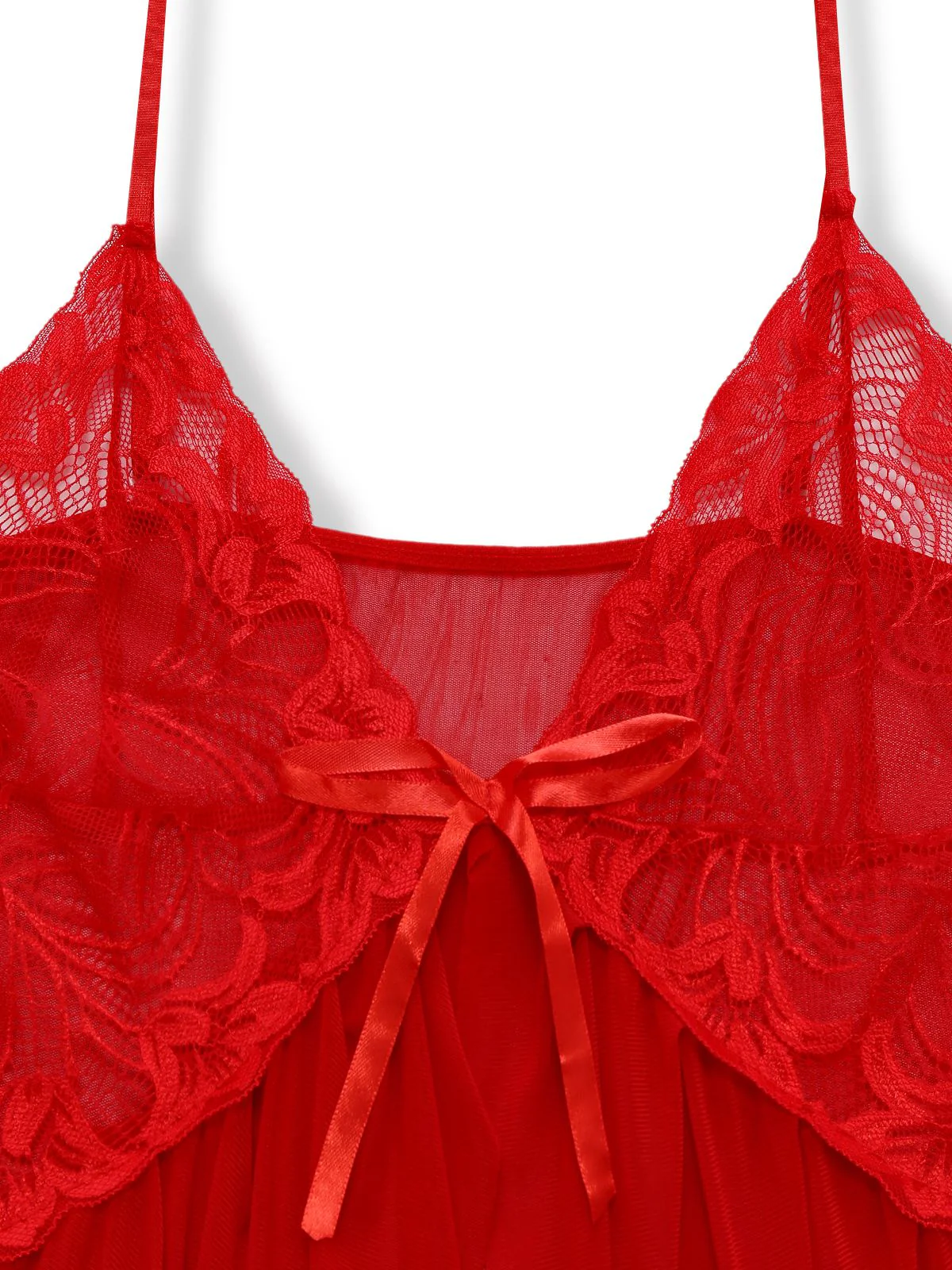 1980er Spitze Satin Band Babydoll Dessous Set - Image 5