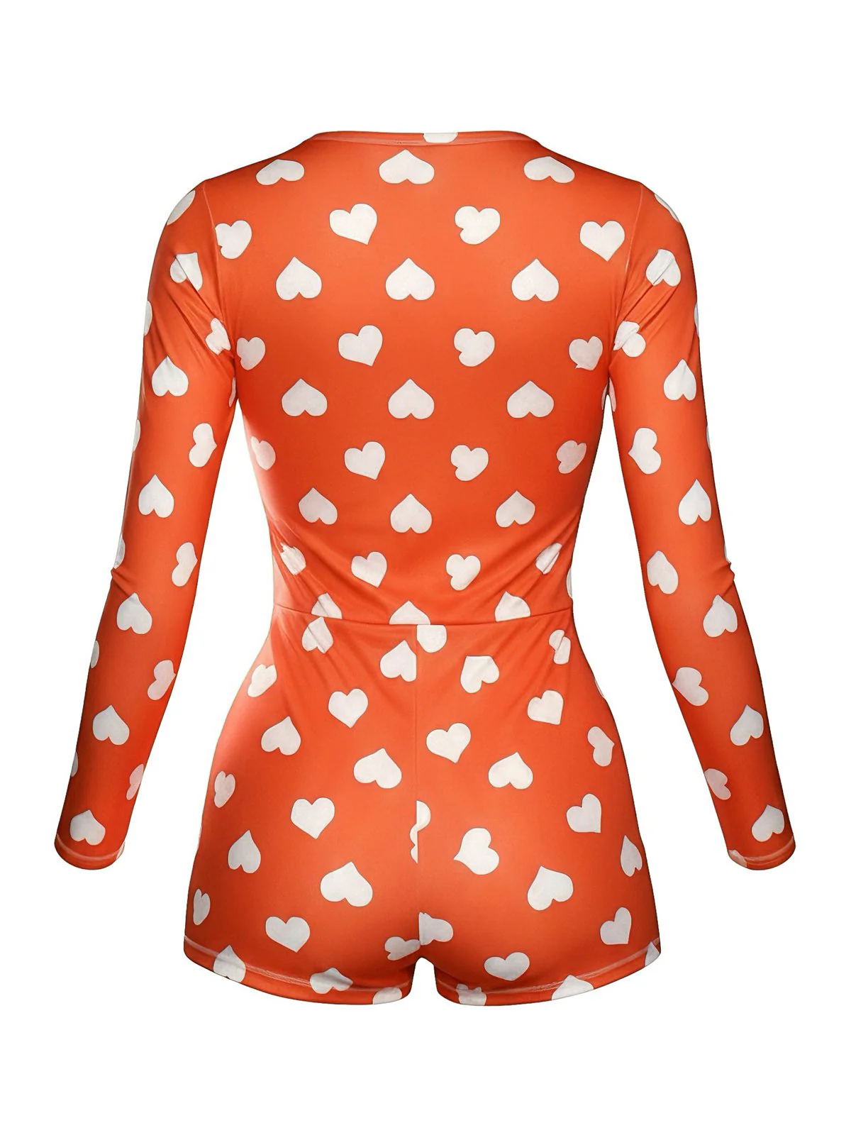 1980er V-Ausschnitt Herz Slip Drucken Romper Pajama - Image 6
