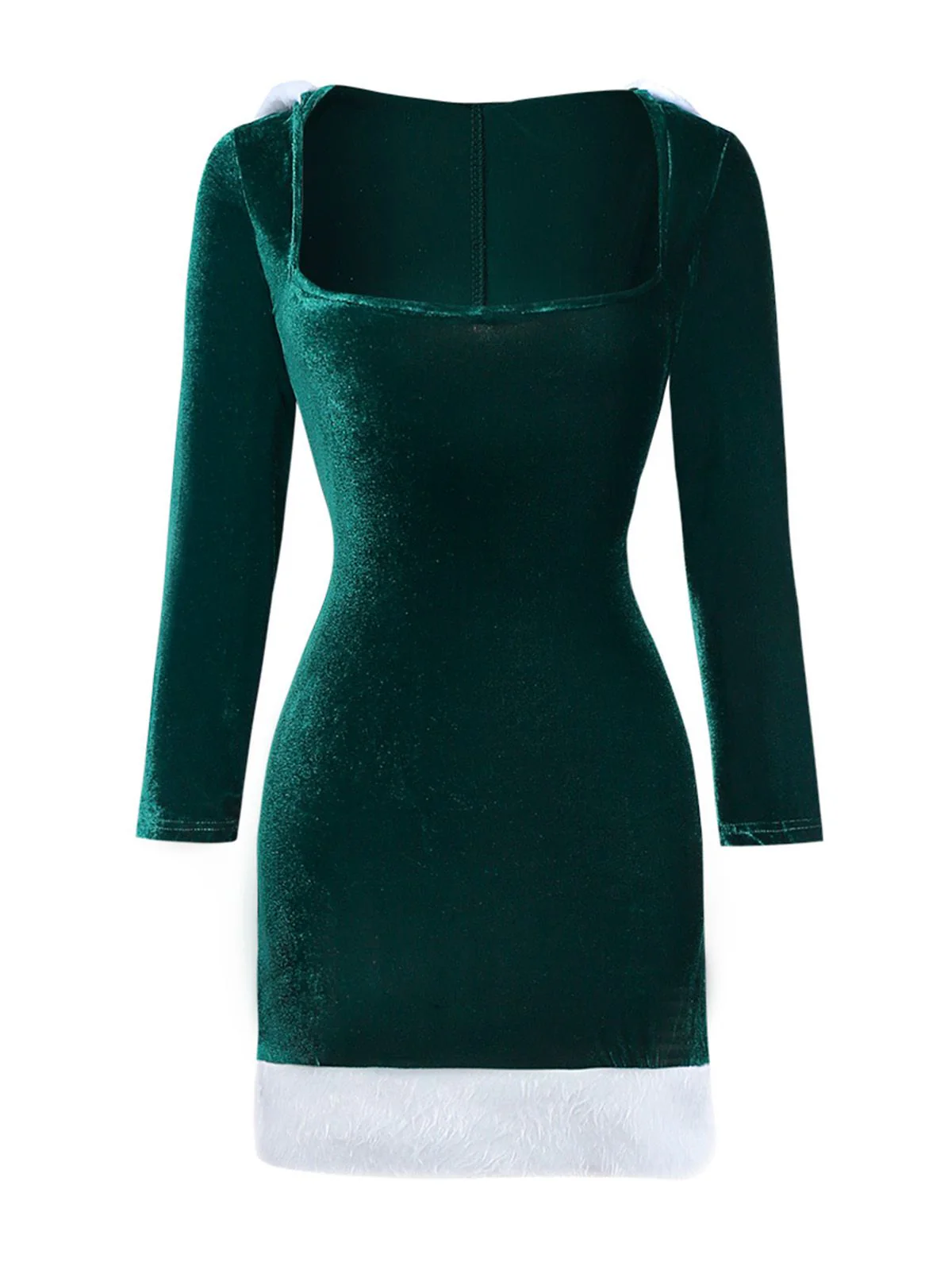 1980er Weihnachten Pelzbesatz Hooded Samt Kleid - Image 5