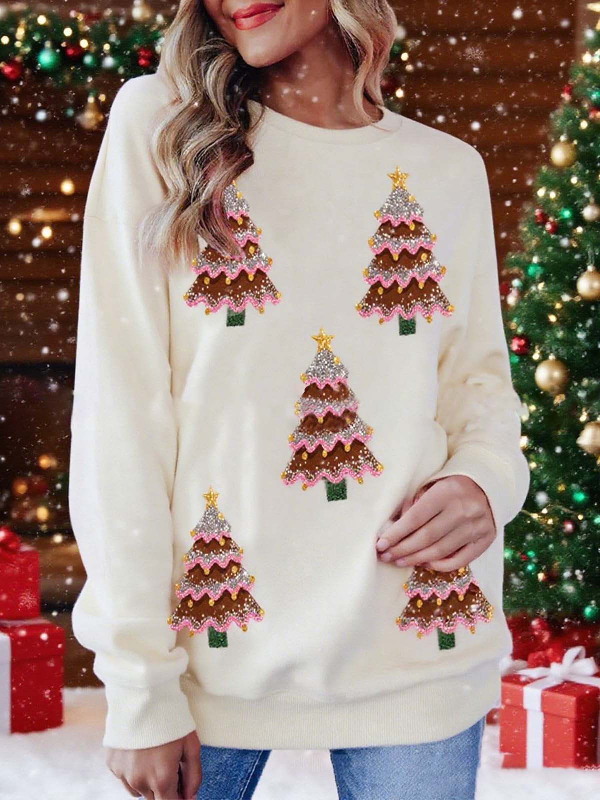 1980er Weihnachtsbaum Paillette Pullover - Image 10