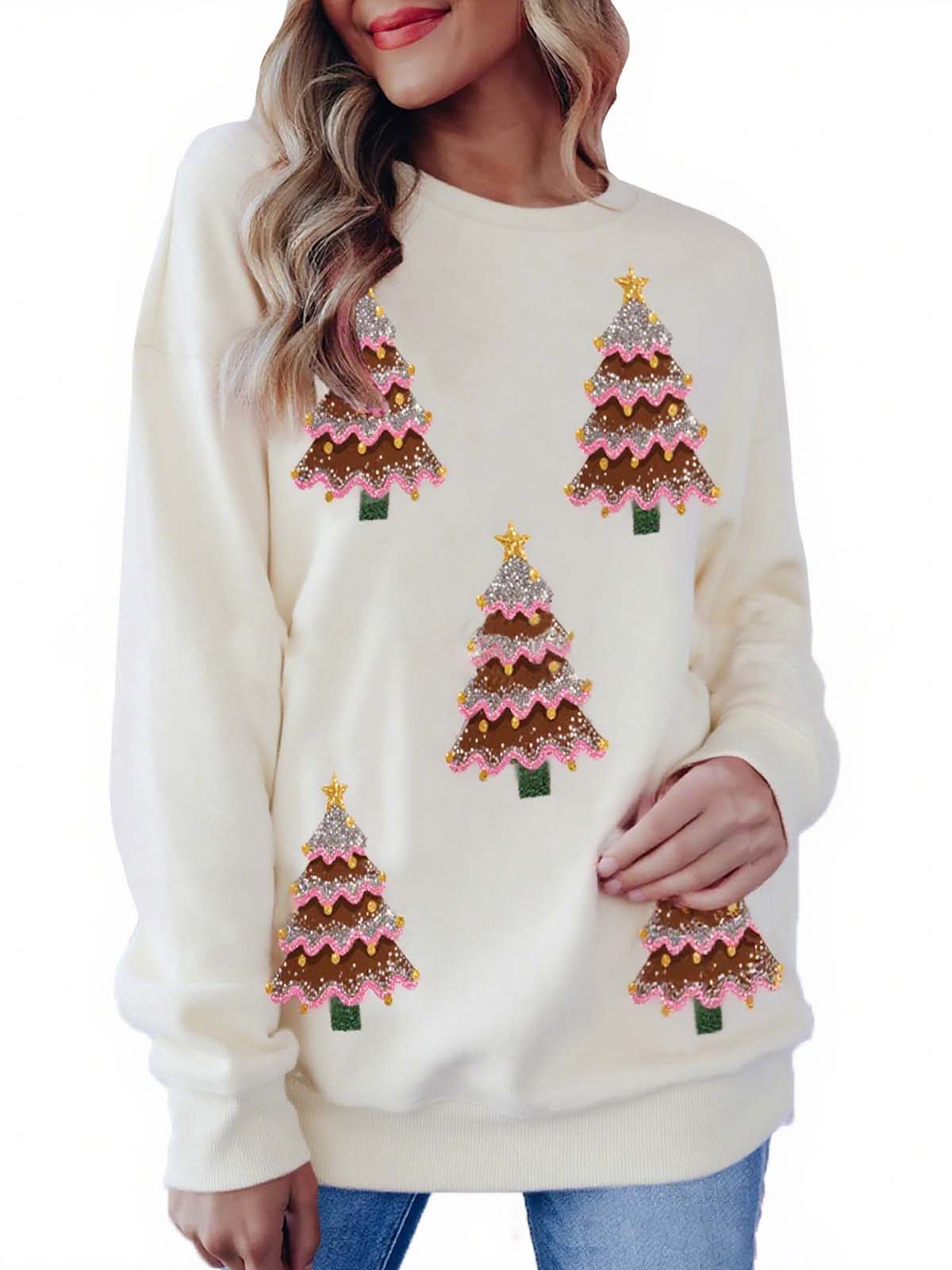 1980er Weihnachtsbaum Paillette Pullover - Image 14