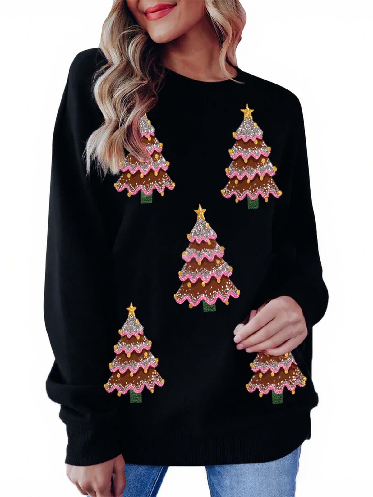 1980er Weihnachtsbaum Paillette Pullover - Image 17