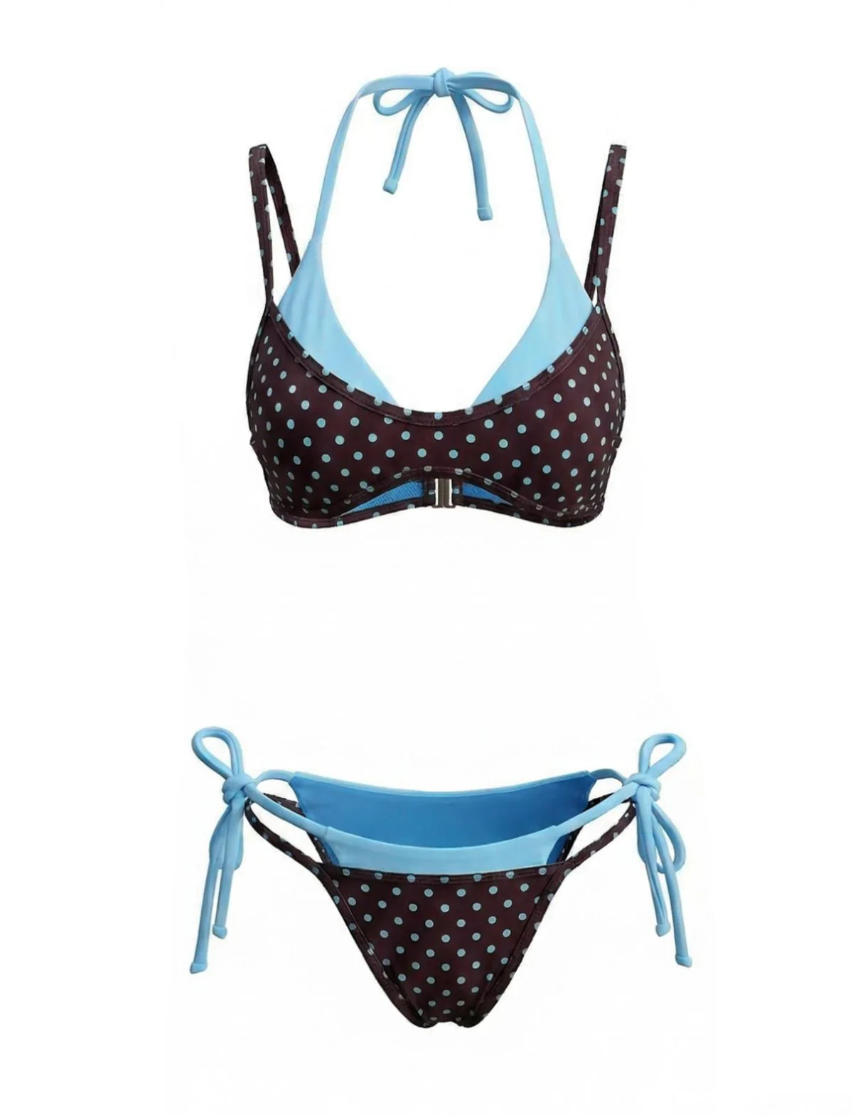 1980er Zweiteiler-Optik Seitlich zum Binden Bikini Set - Image 2