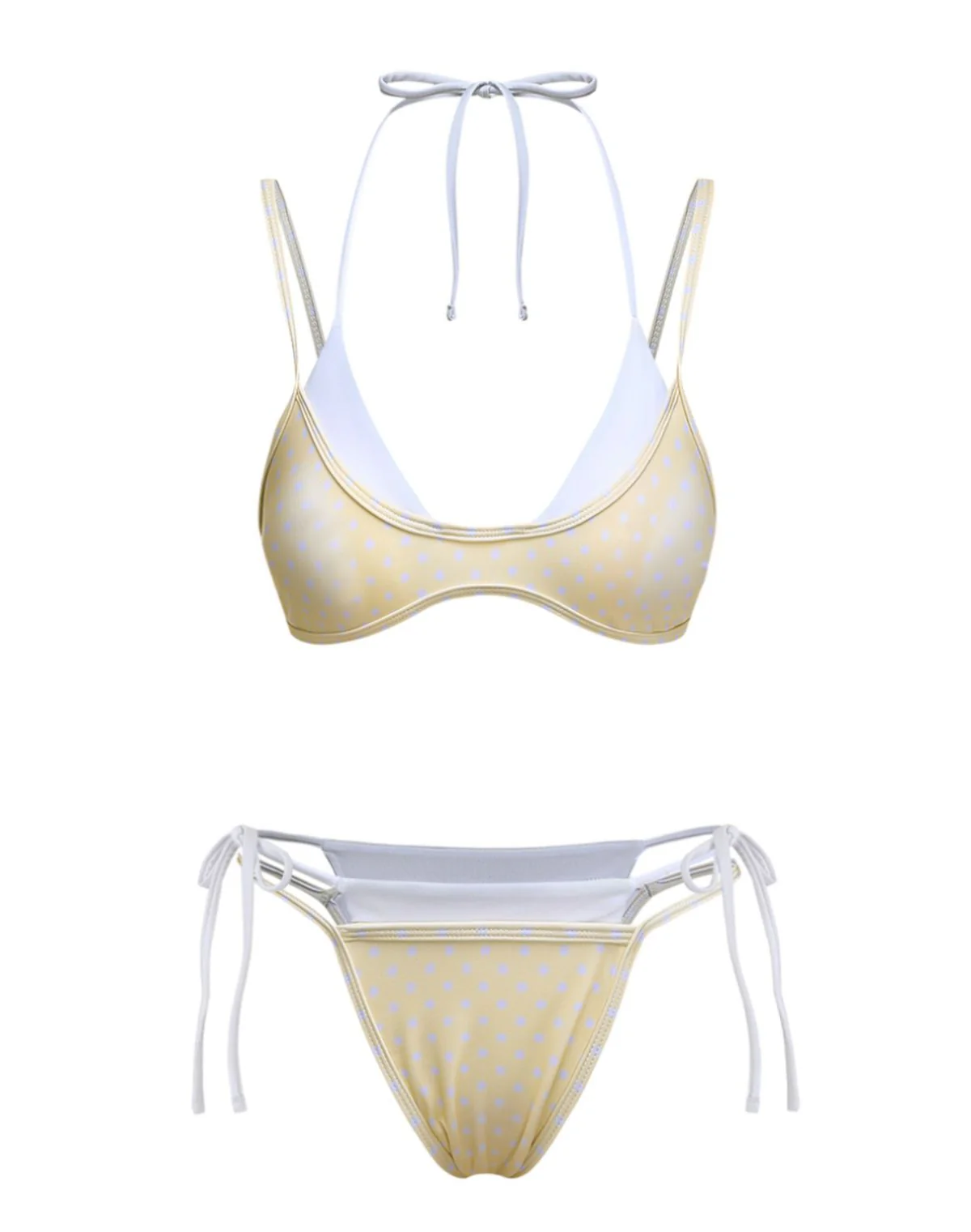 1980er Zweiteiler-Optik Seitlich zum Binden Bikini Set - Image 7