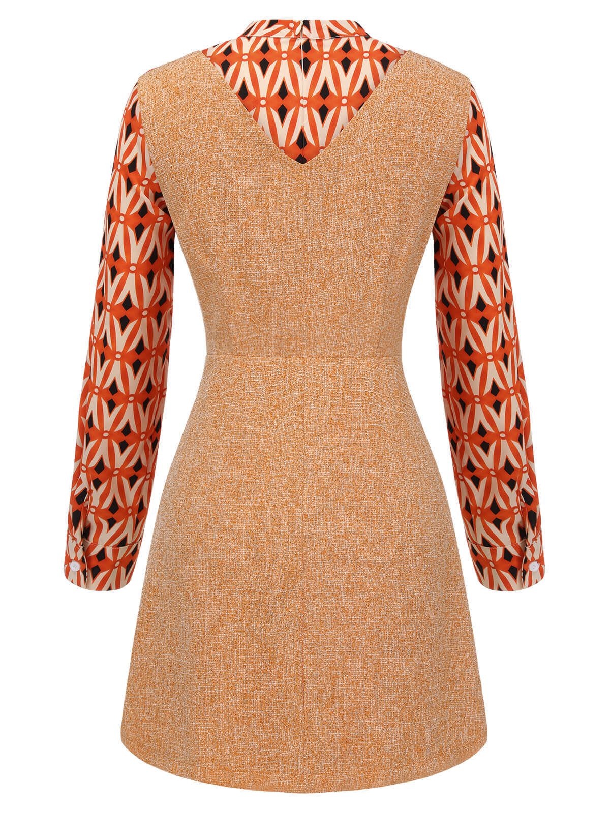 2PCS Orange 1960er Bluse & Tweed Mini Kleid - Image 5