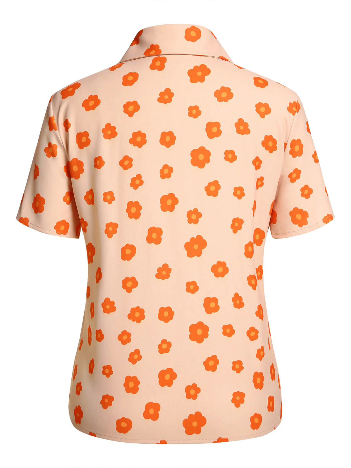 2PCS Orange 1960er Blumen Hemd & Rock - Image 7