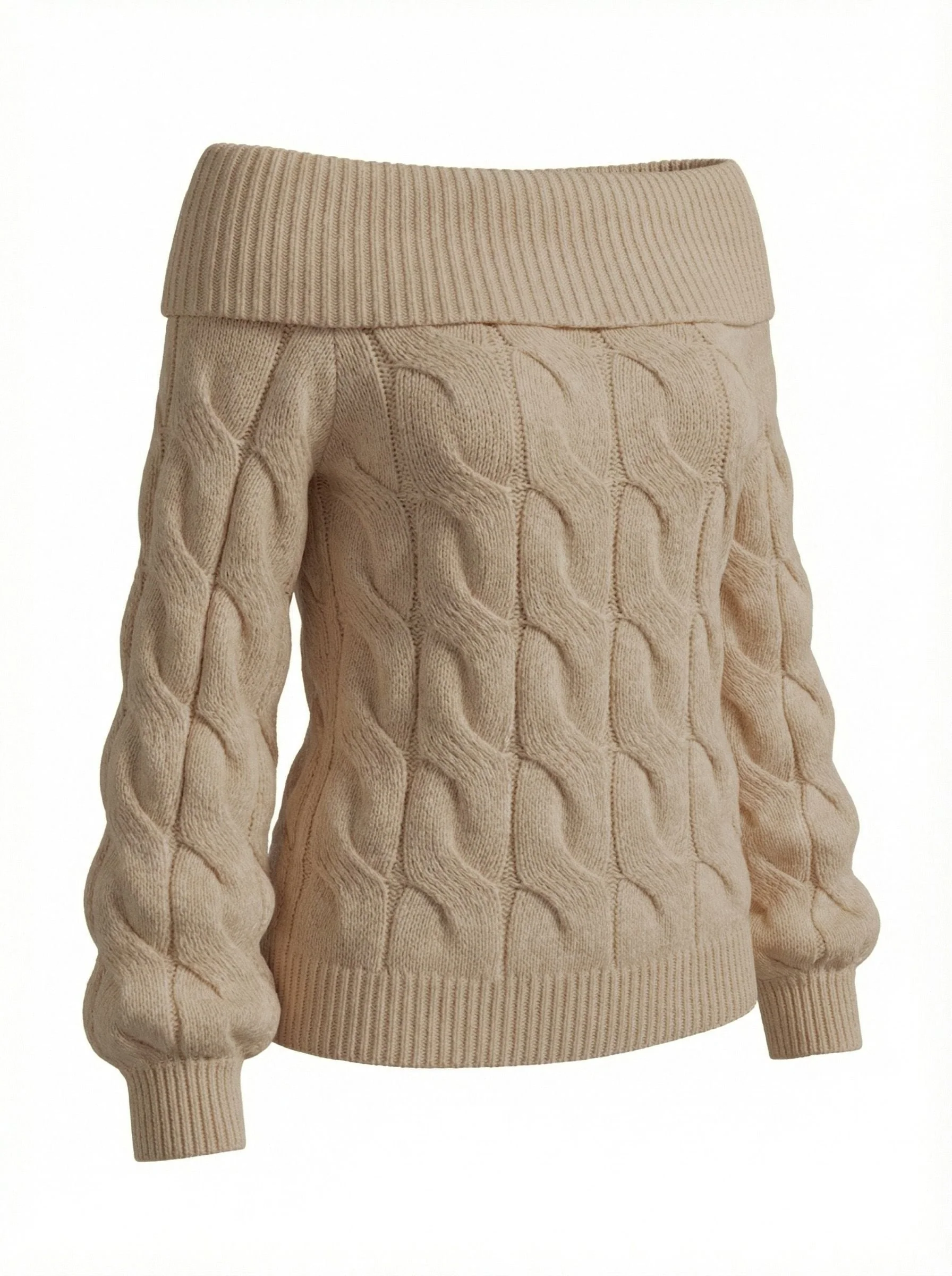 2000er Y2K Solide Schulterfrei Pullover - Image 2