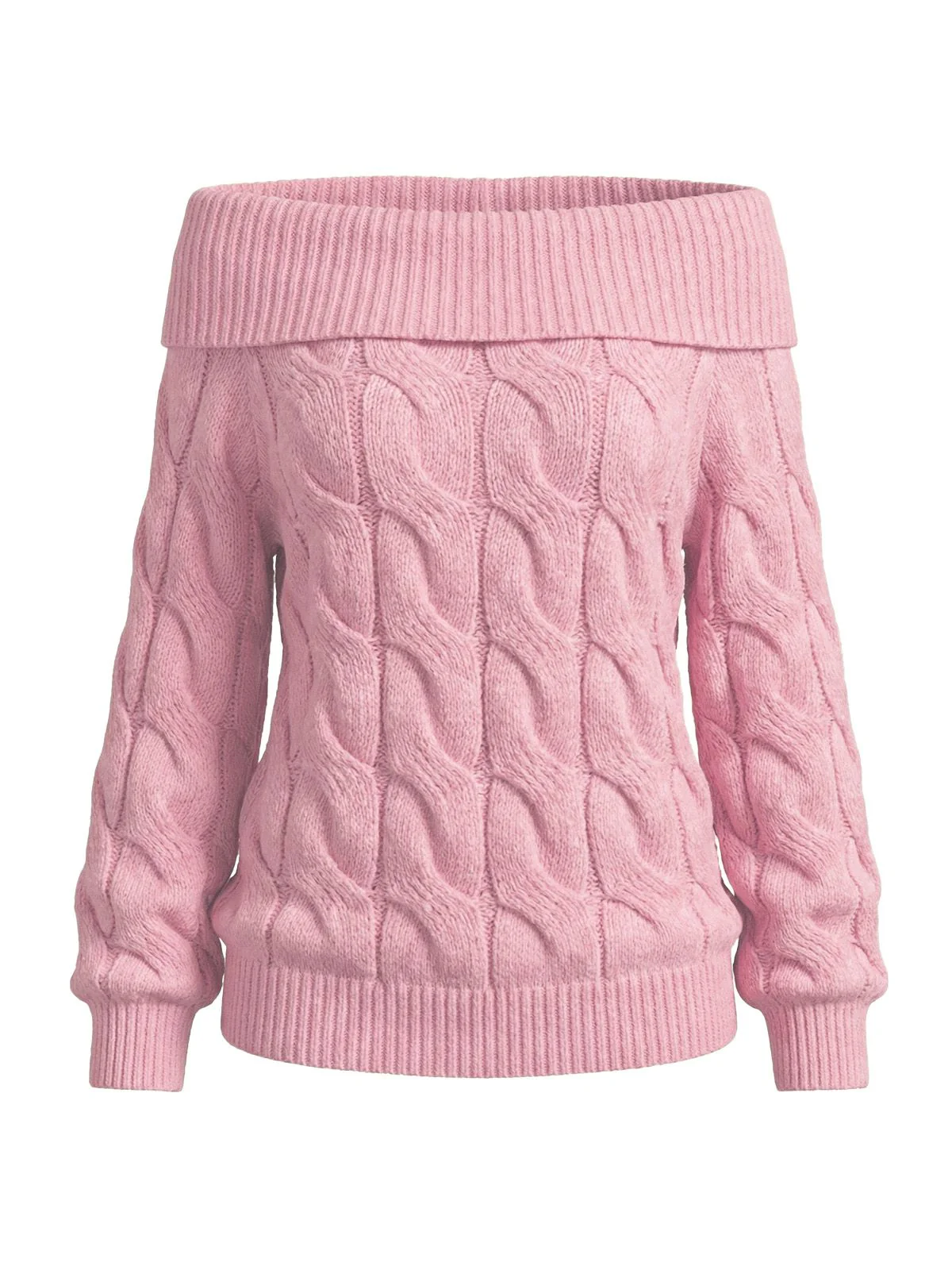 2000er Y2K Solide Schulterfrei Pullover - Image 4