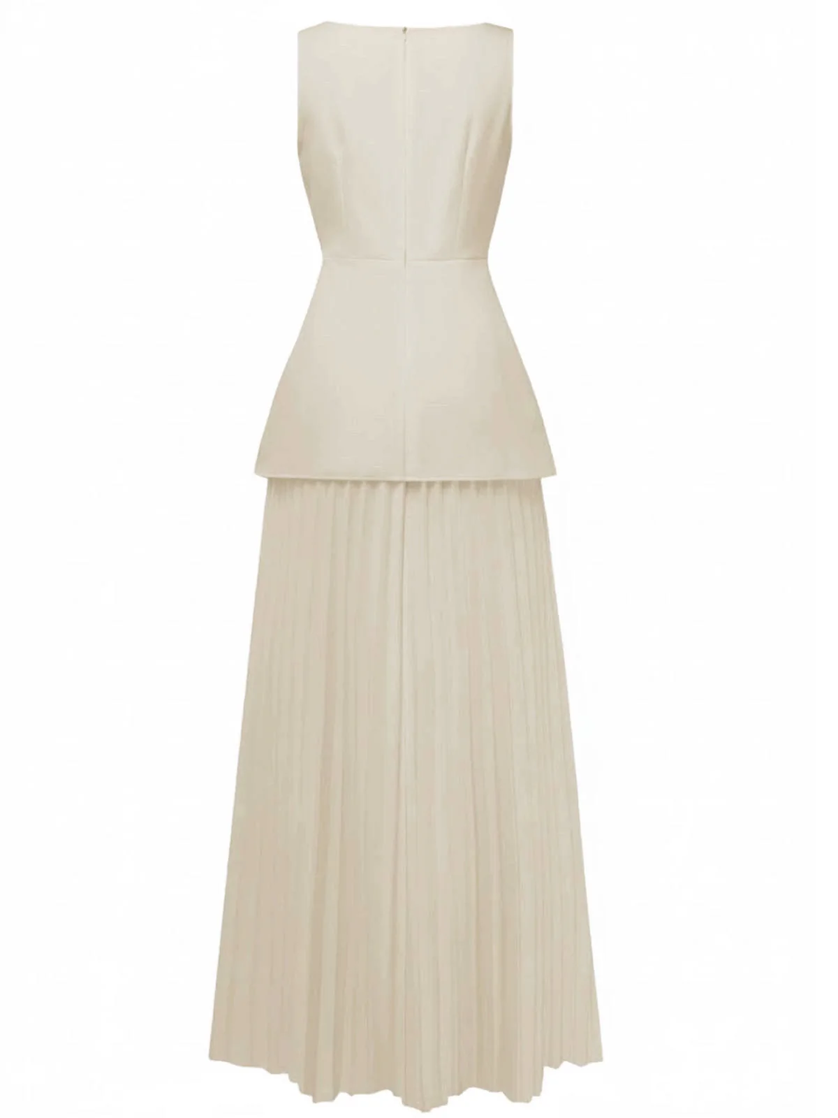 2PCS 1930er Ärmellos Bootskragen Gestrickt Top & Plissiertes Maxi Rock - Image 11