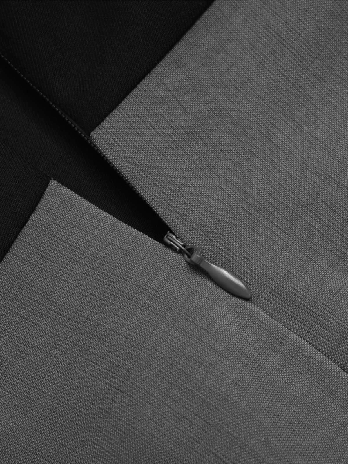 2PCS 1940er Farbblock Rosa Bluse & Grau Kleid - Image 19
