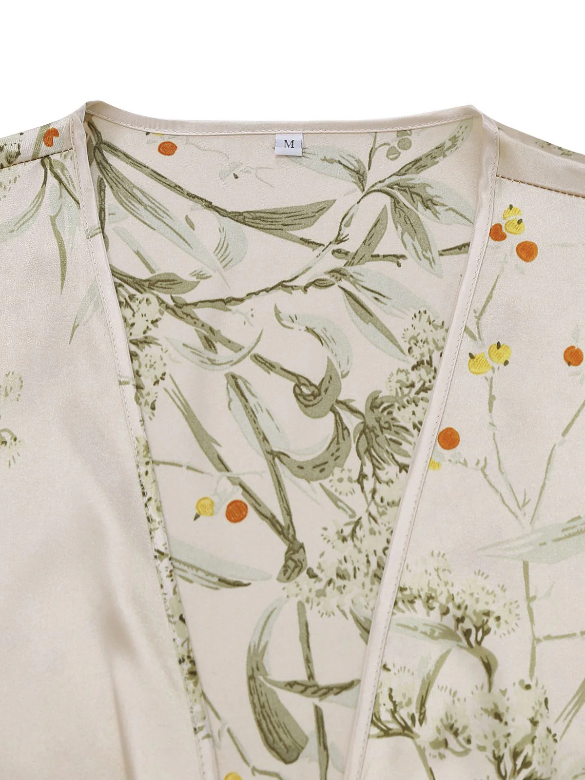 2PCS 1950er Blumen Träger Satin Nachthemd & Bademantel - Image 7