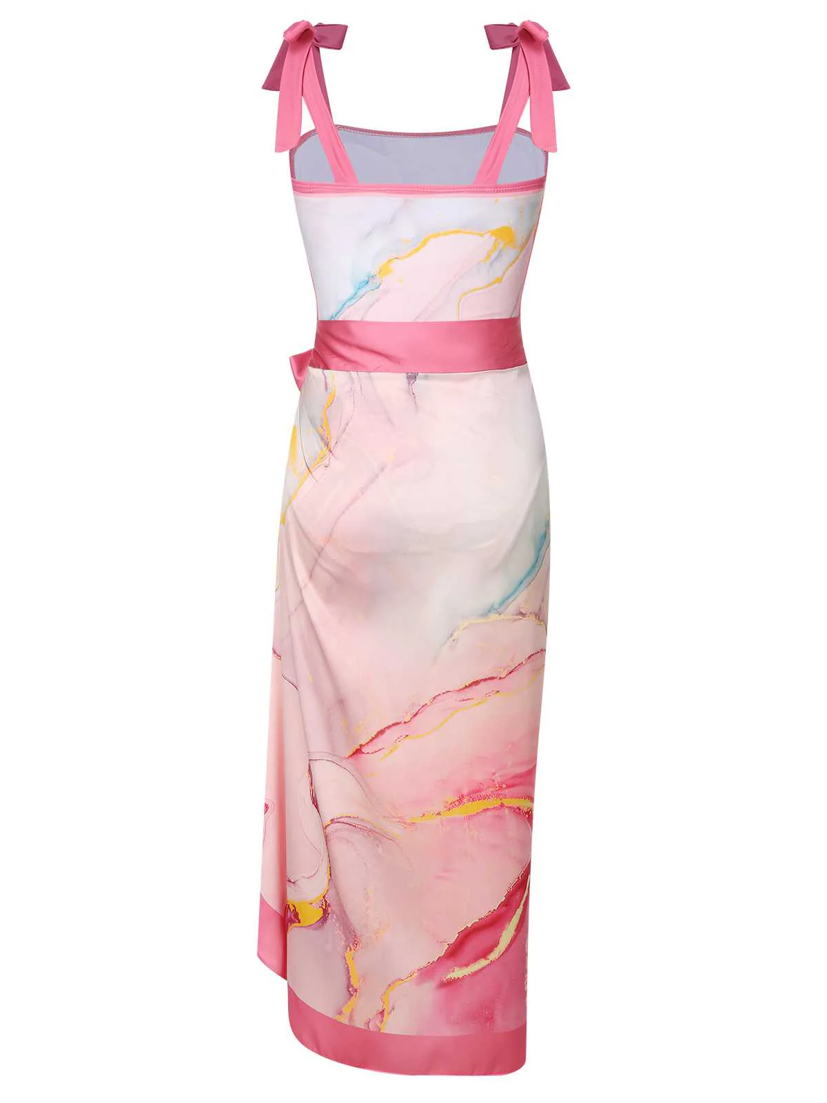 2PCS 1950er Rosa Print Badeanzug & Cover-Up - Image 5