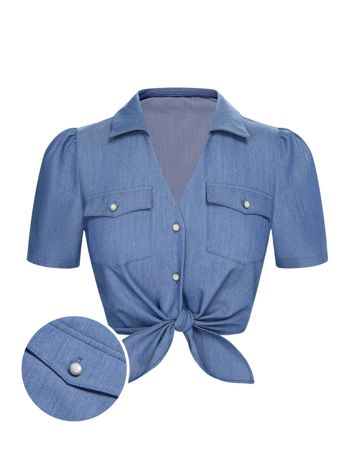 2PCS 1950er Solide Bluse & Polka Dots Rock - Image 6