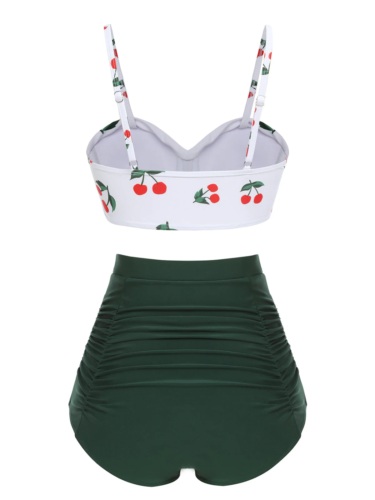 2PCS 1950s Cherry Halter Bikini Set - Image 5