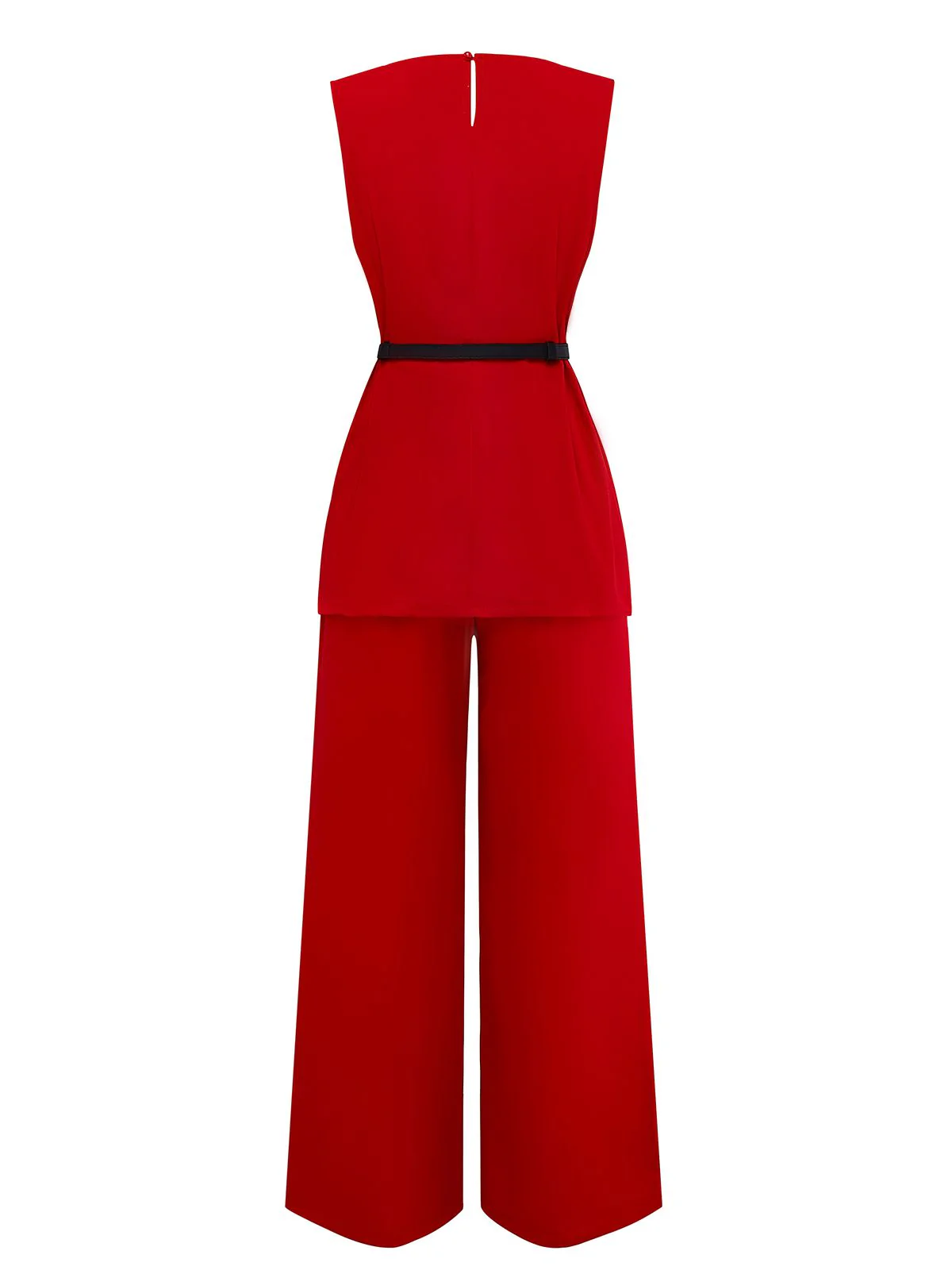 2PCS 1960er Ärmellos Weste & Gürtel Taille Hose - Image 3