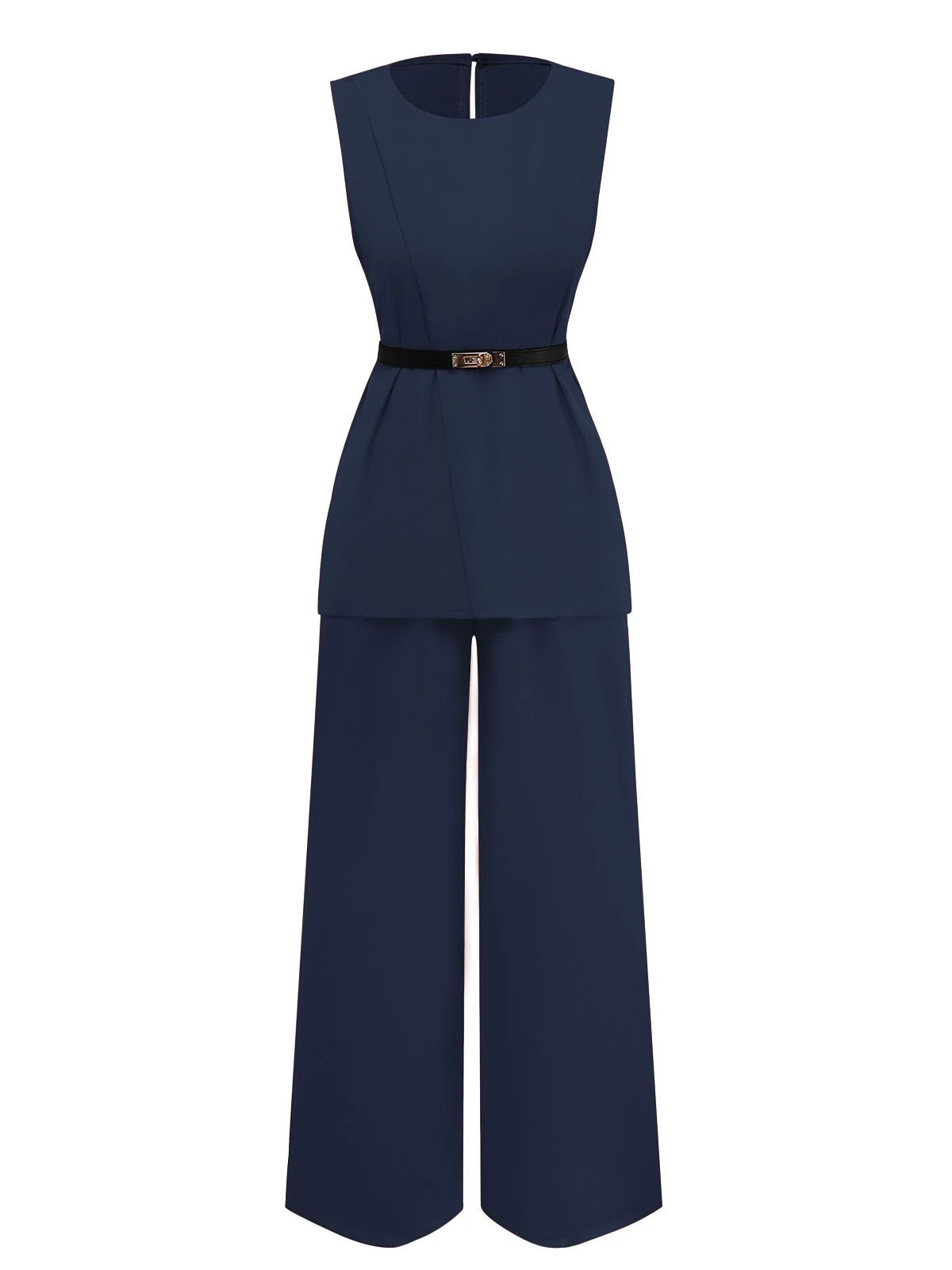 2PCS 1960er Ärmellos Weste & Gürtel Taille Hose - Image 7