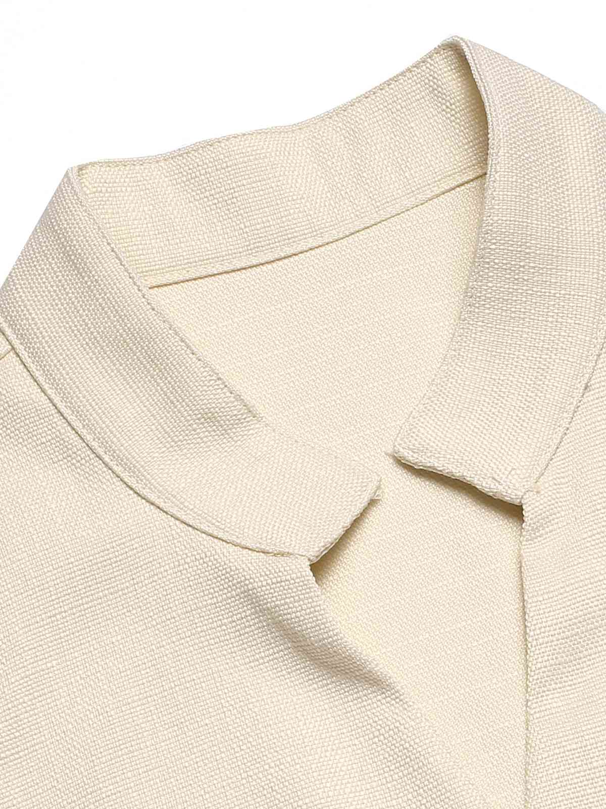 2PCS 1960er Beige Geknöpftes Top & Weites Bein Hose - Image 10