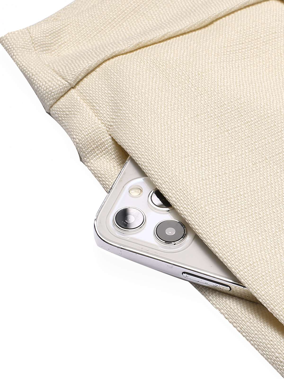 2PCS 1960er Beige Geknöpftes Top & Weites Bein Hose - Image 11