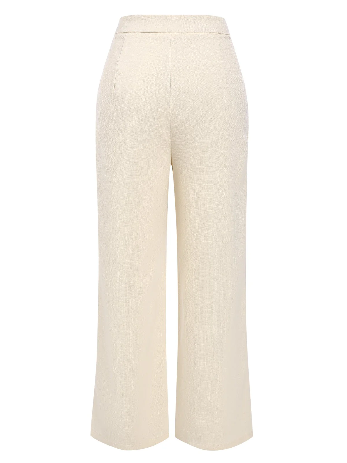 2PCS 1960er Beige Geknöpftes Top & Weites Bein Hose - Image 9