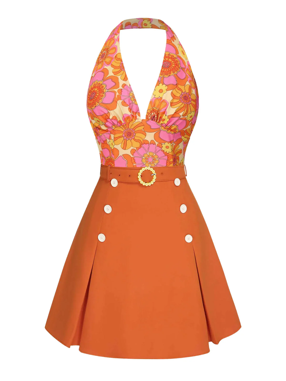 2PCS 1960er Blumen Halfter Top & Solide Rock - Image 3
