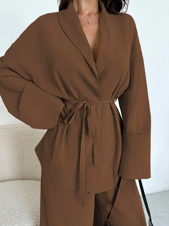2PCS 1960er Solide Schnürung Blazer & Hose Set - Image 10