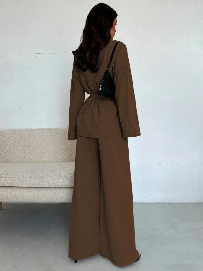 2PCS 1960er Solide Schnürung Blazer & Hose Set - Image 9