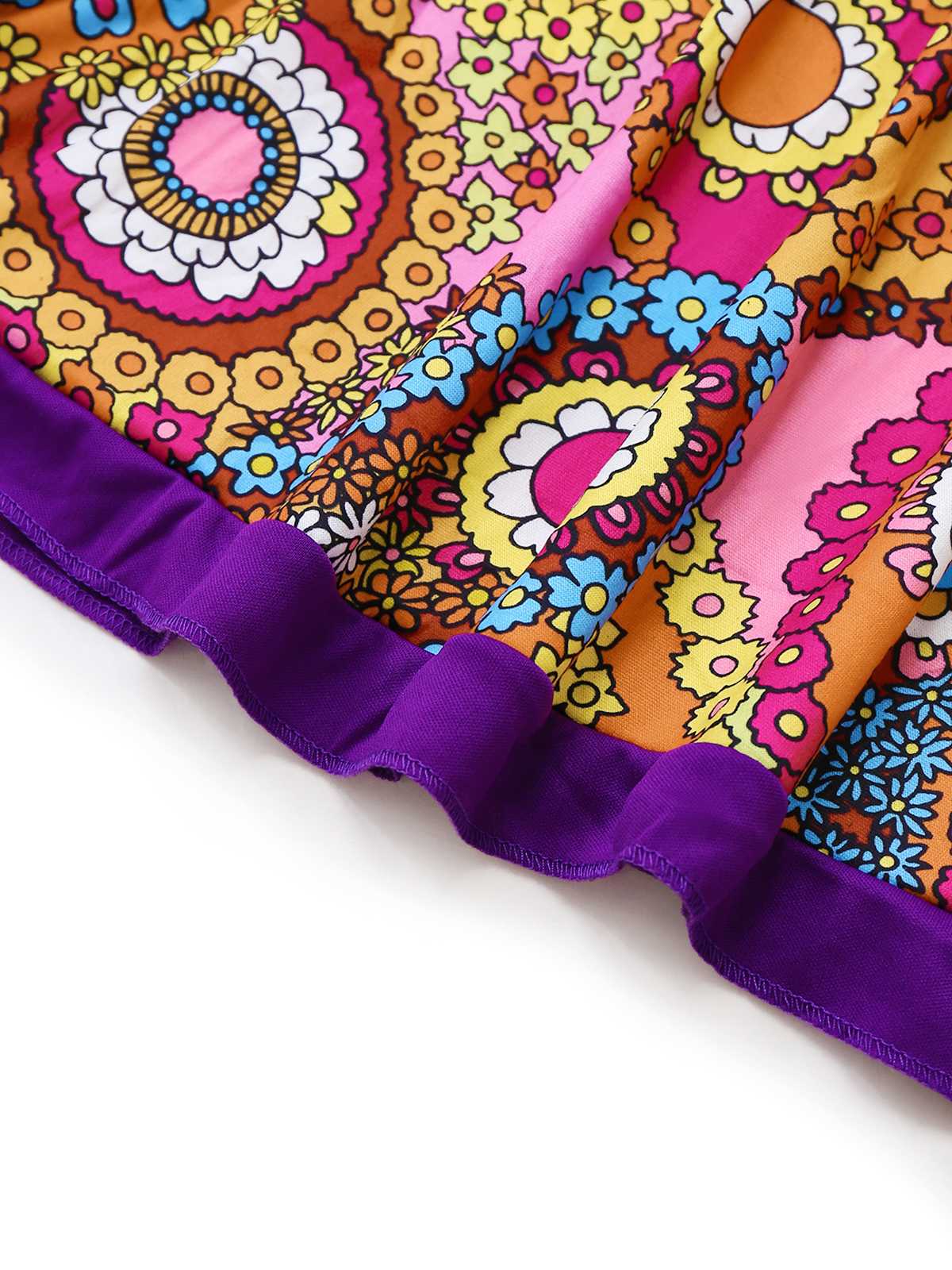 2PCS 1970er Quaste Weste & Psychedelisch Hippie Kostüm Kleid - Image 5