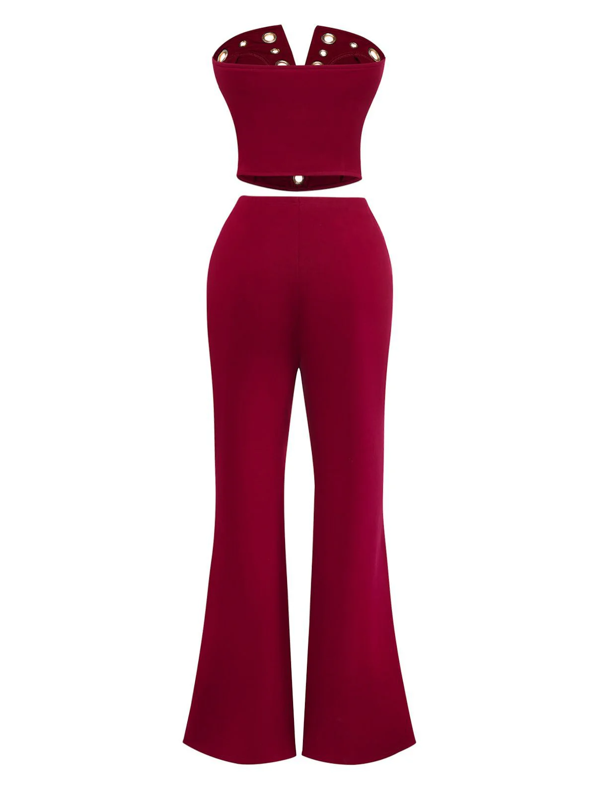 2PCS 1970er Trägerlos Metall Schnalle Punk Top & Hose - Image 3