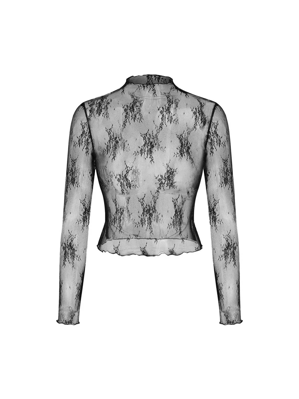 2PCS 1970er Transparent Spitze Blumen Top & V-Ausschnitt Jumpsuit - Image 3