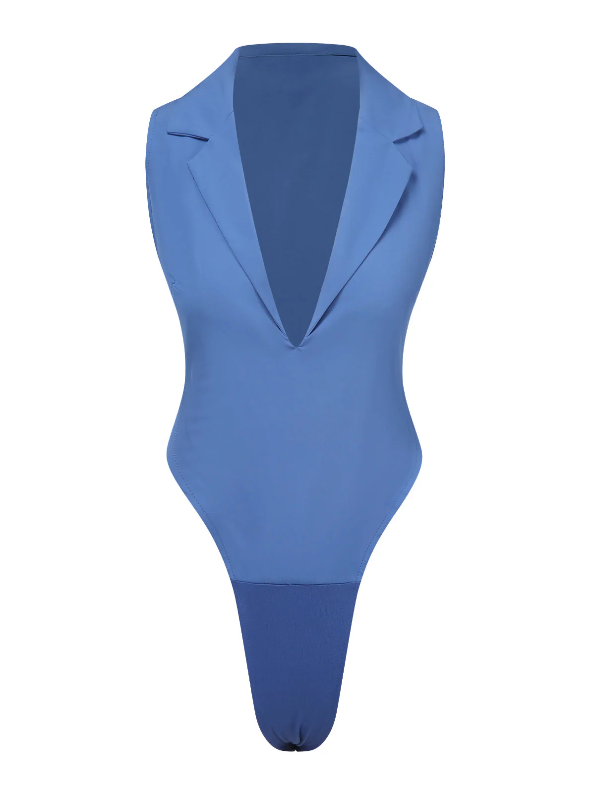 2PCS Blau 1940er Solide Top & Weites-Bein Hosen - Image 4