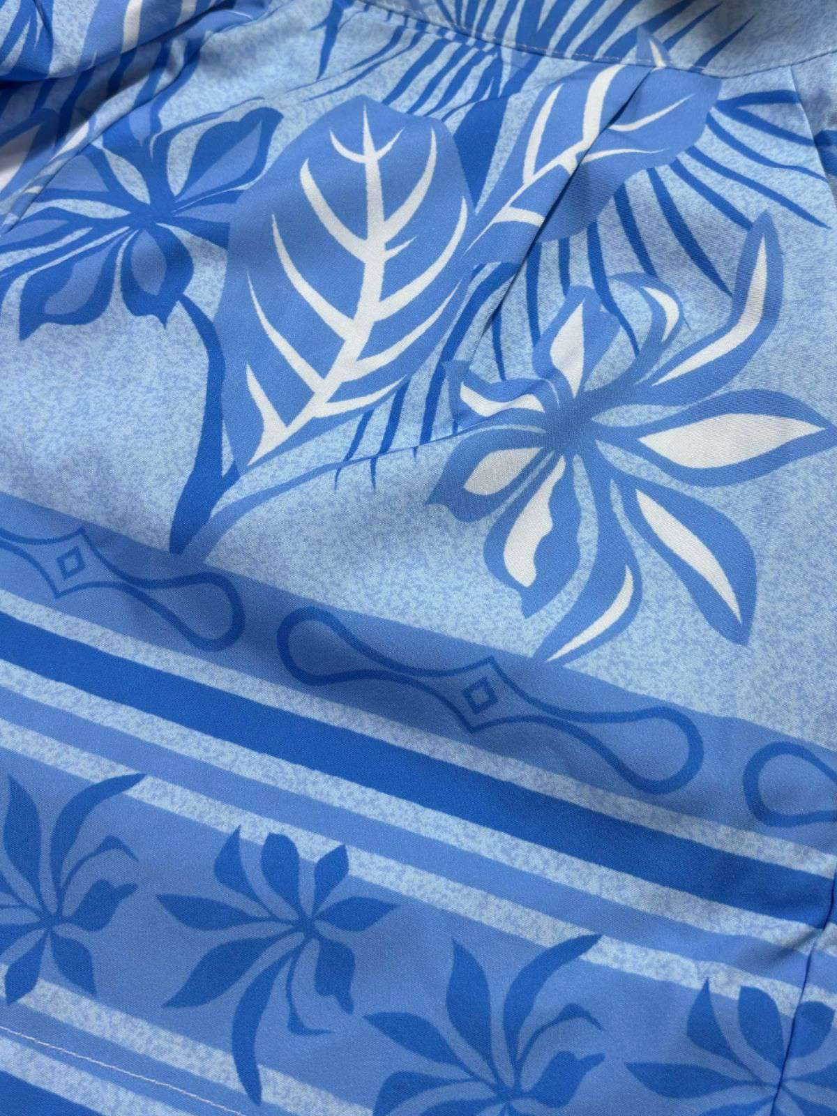 2PCS Blau 1960er Blumen Schlitz Vorne Top & Shorts - Image 6