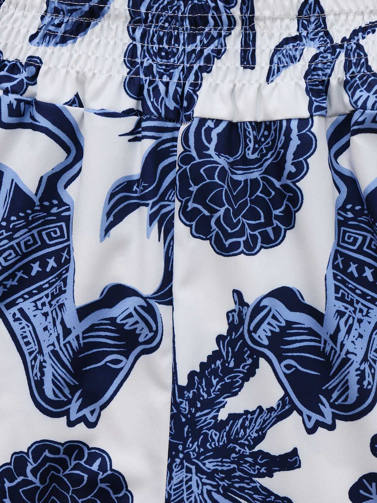 2PCS Blau 1970er Boho Kurzes Top & Hosen - Image 5