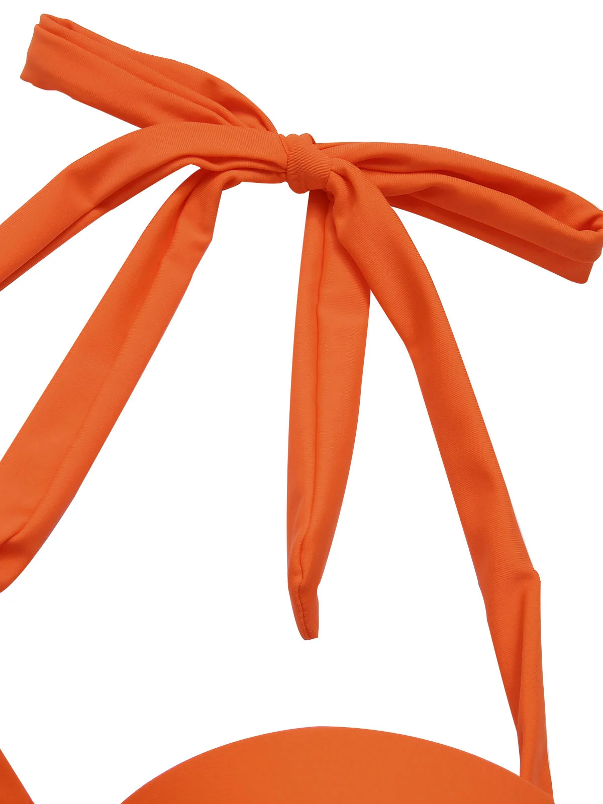 Orange 1940s Halter Blumen Gerafft Bikini Set - Image 6