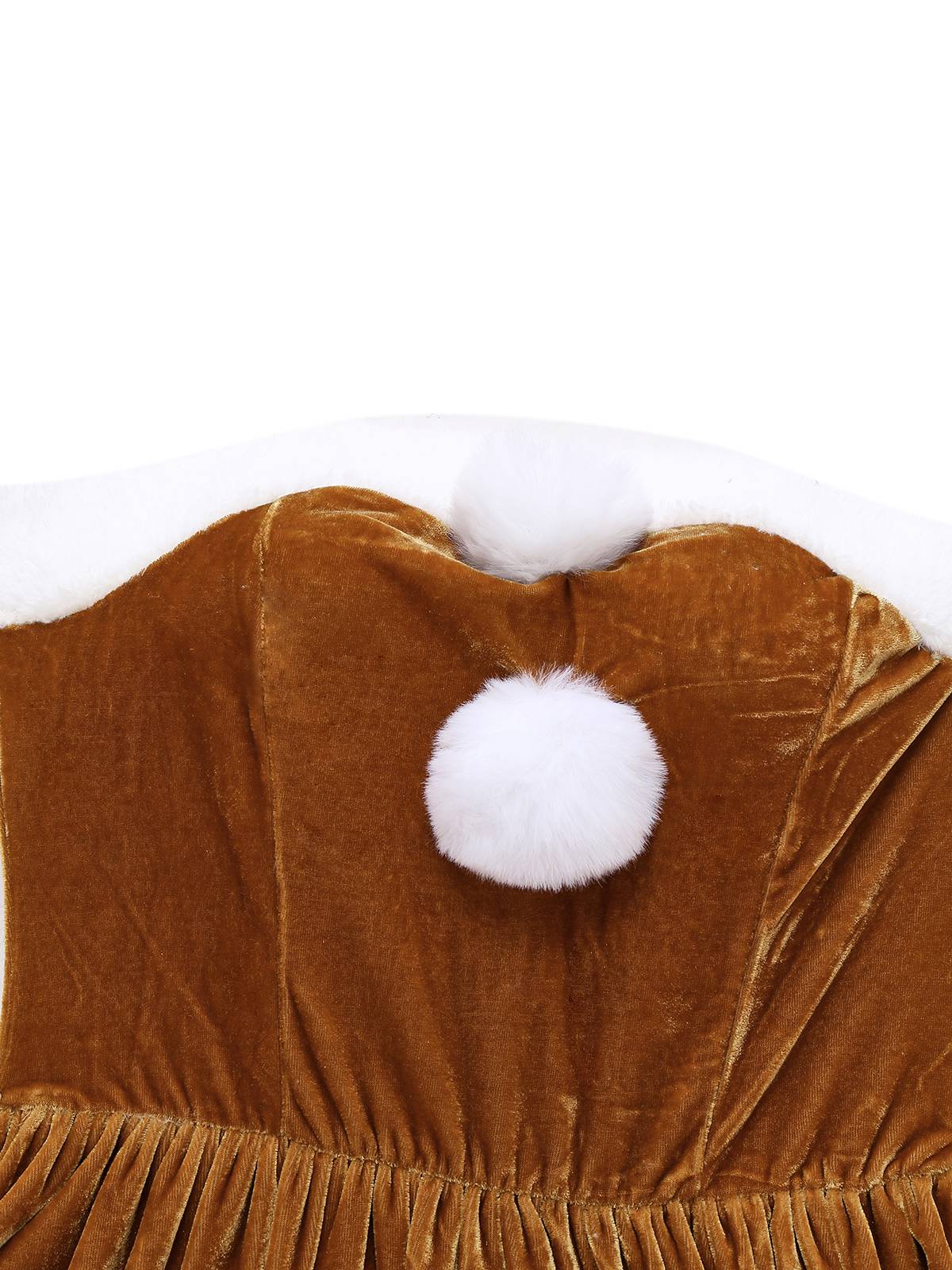 2PCS Braun 1940er Weihnachtselch Cape & Samt Kleid - Image 5