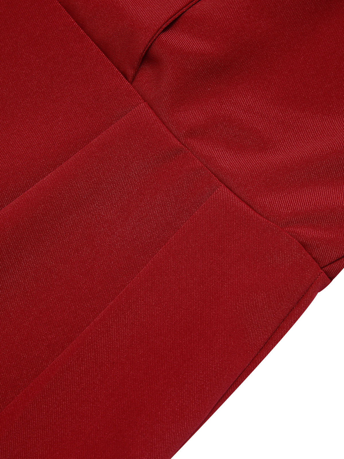 2PCS Burgundy 1950s Keyhole Sheer Stiching Top & Solid Pants - Image 6