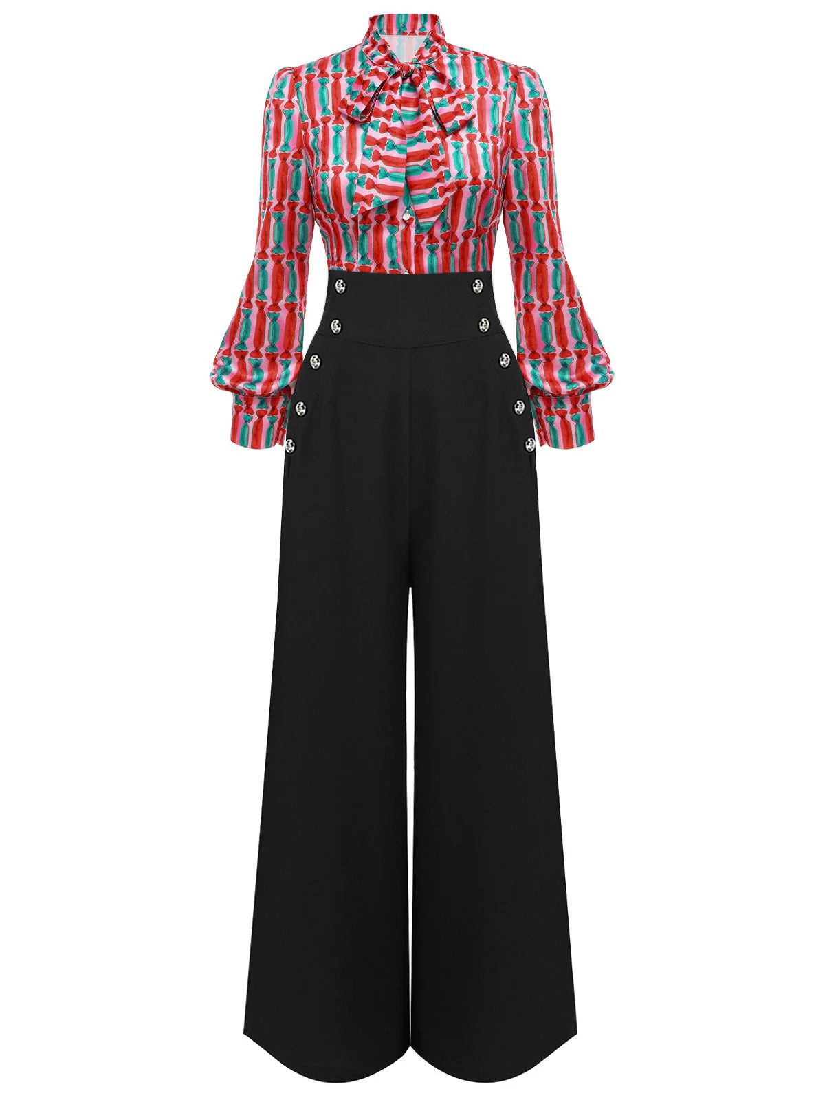 2PCS 1950er Süssigkeit Fesselung Bluse & Hosenträger Hose - Image 2