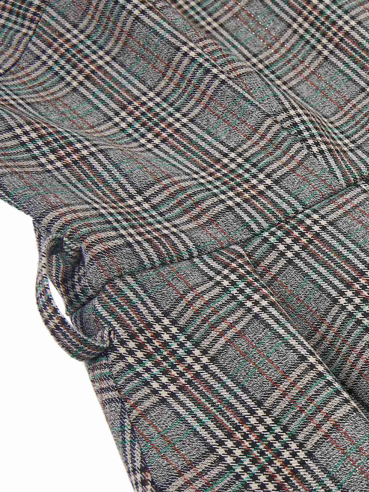 2PCS Grau 1940er V-Ausschnitt Plaid Kleid & Satin Bluse - Image 11