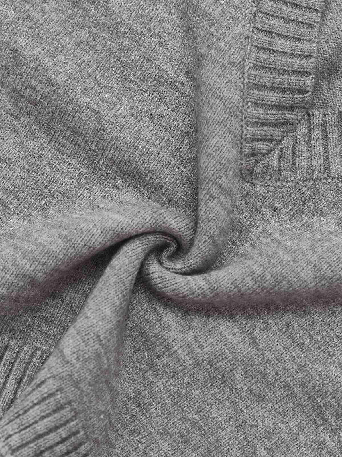 2PCS Grau 1960er Stricken V-Ausschnitt Top & Rock - Image 5