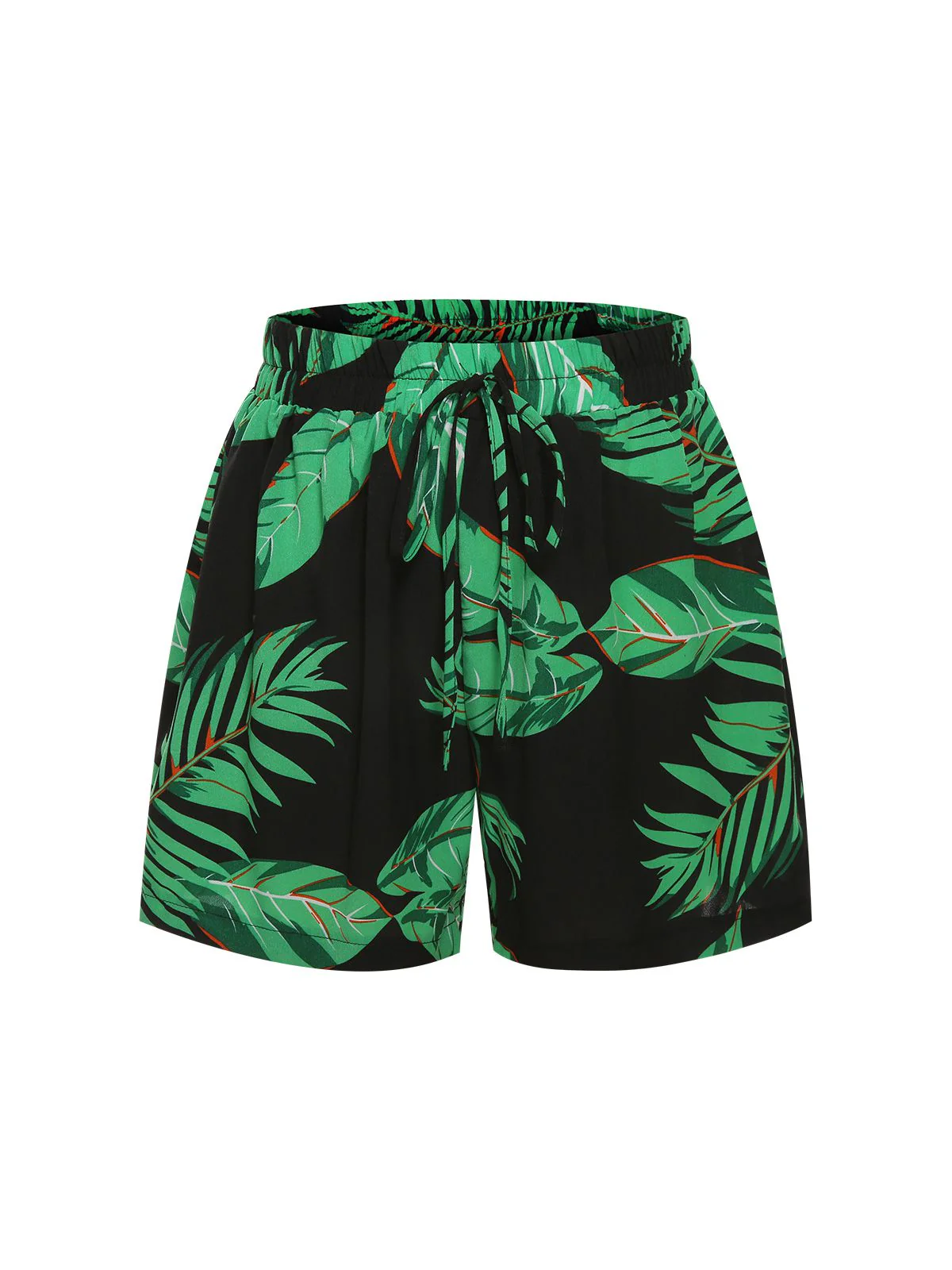 2PCS Grün 1950er Palmenblätter Tropisch Top & Shorts - Image 3