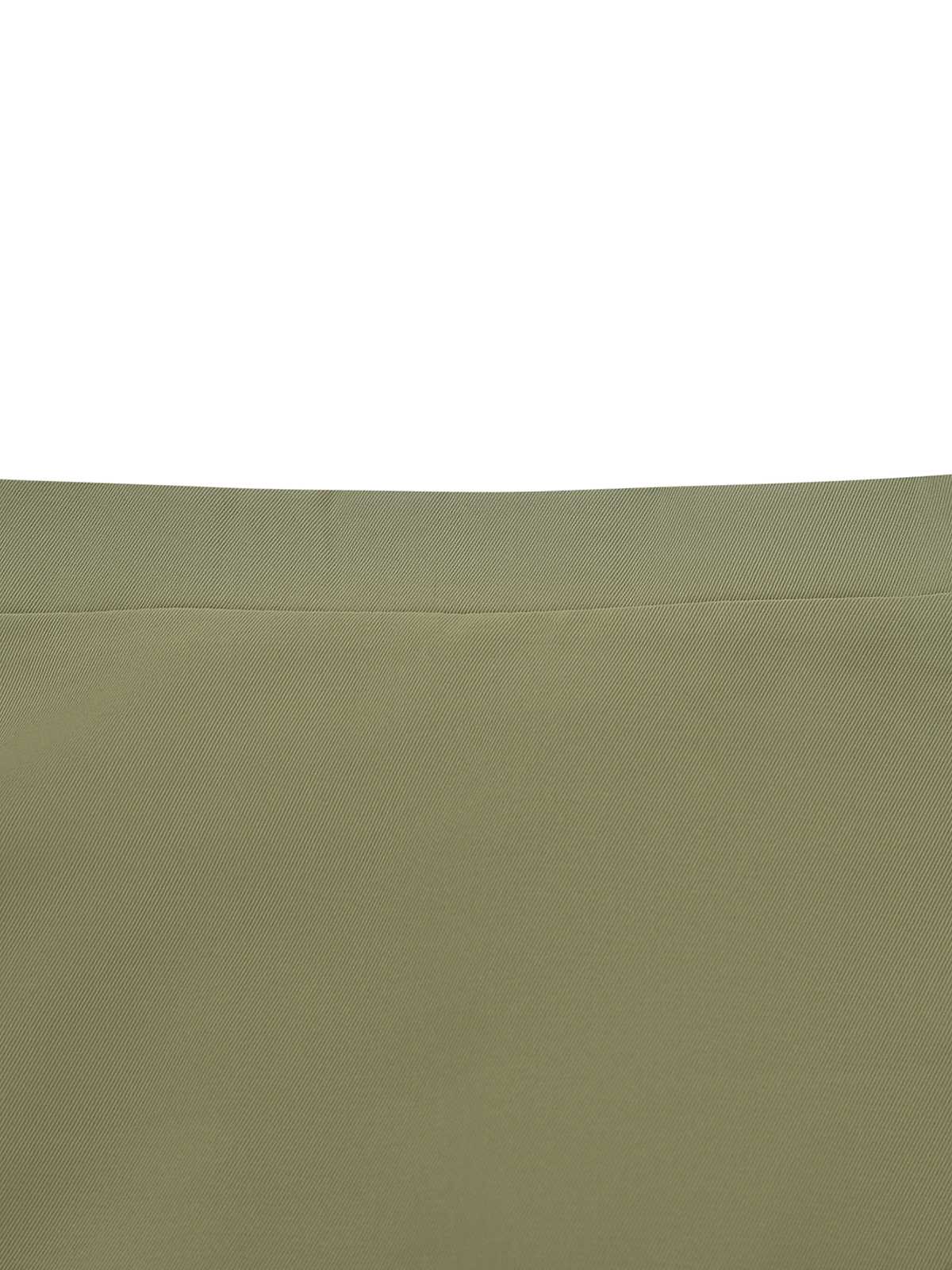 2PCS Grün 1980er Bindehals Bluse & Solide Rock - Image 9