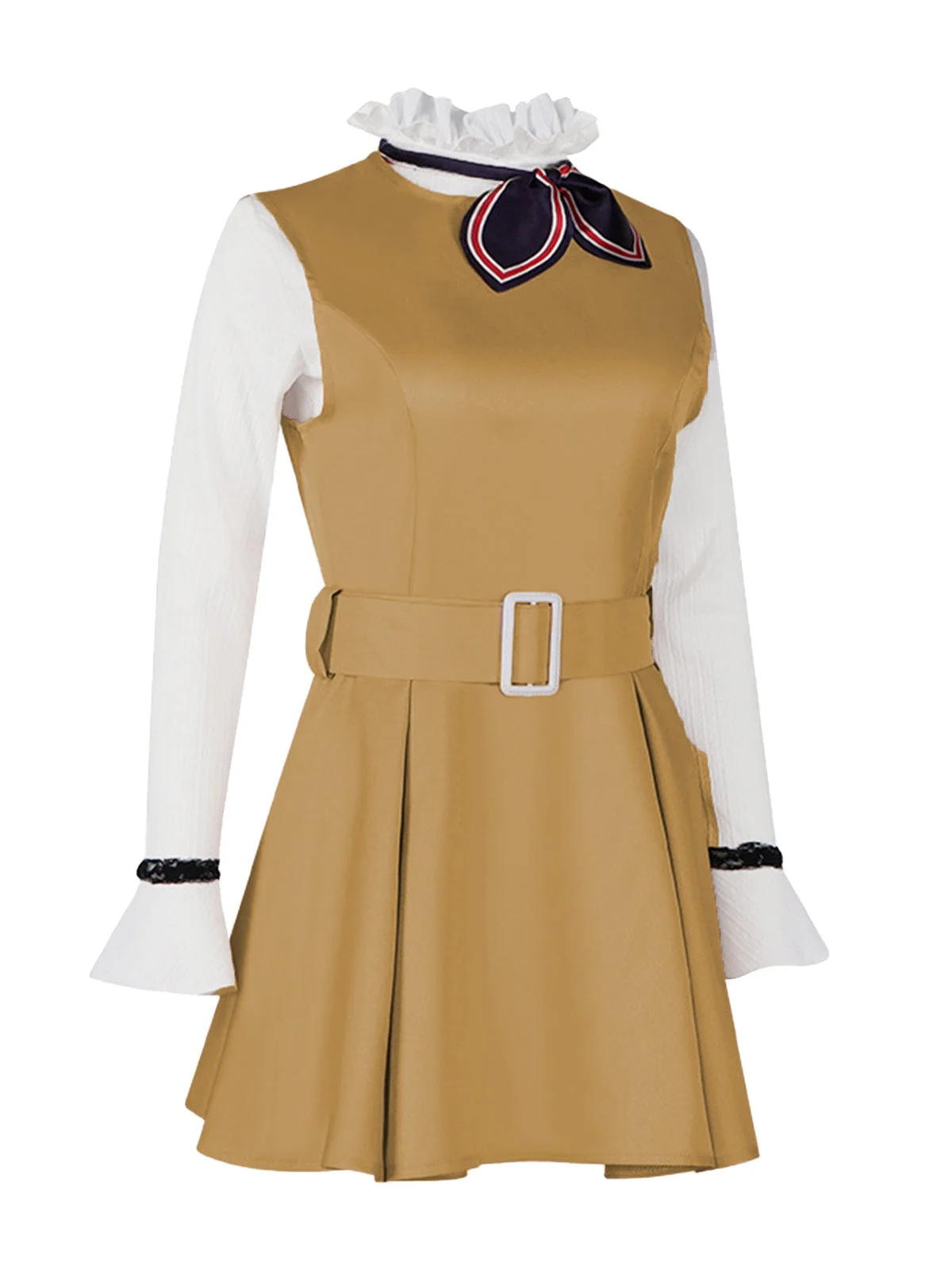 2PCS Khaki 1960er Rüschen Kragen Megan's Kostümset - Image 2