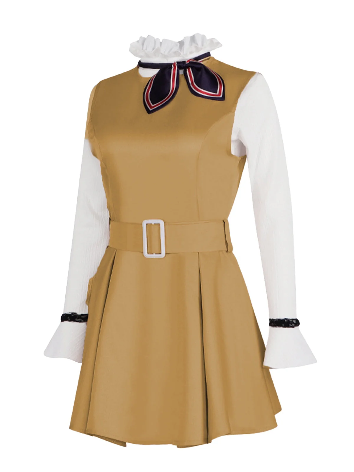 2PCS Khaki 1960er Rüschen Kragen Megan's Kostümset - Image 3