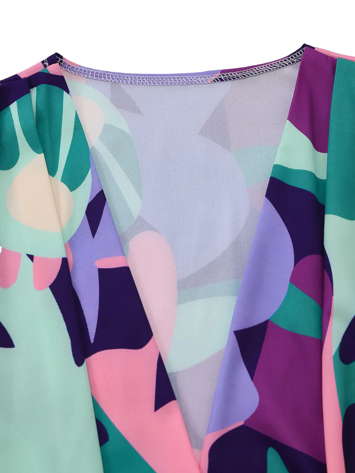 2PCS Lila 1970er Geometrisch Muster Weste & Shorts - Image 4