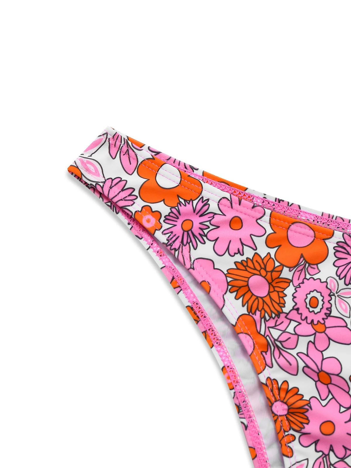 2PCS Multicolor 1950er Karikatur Blumen Bikini Set & Cover-Up - Image 4