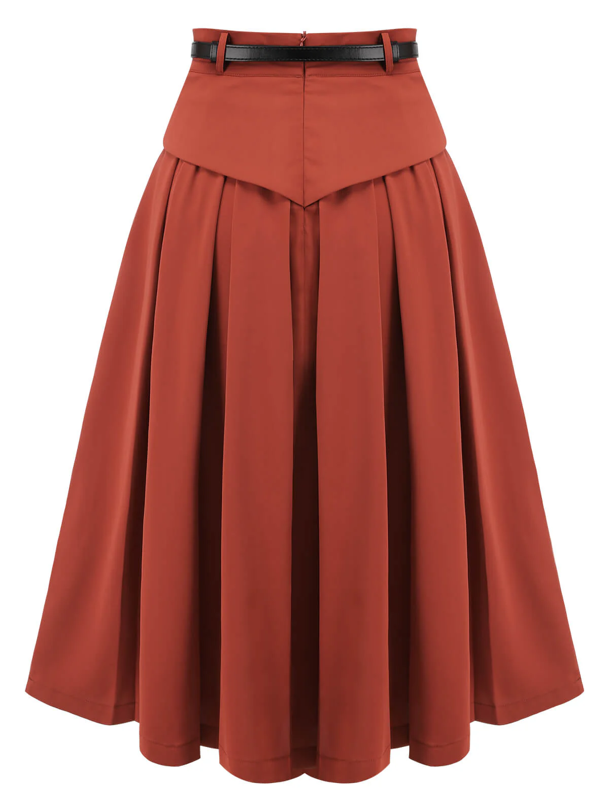 2PCS Orange Rot 1950er Gestreifte Bluse & Faltenrock - Image 13