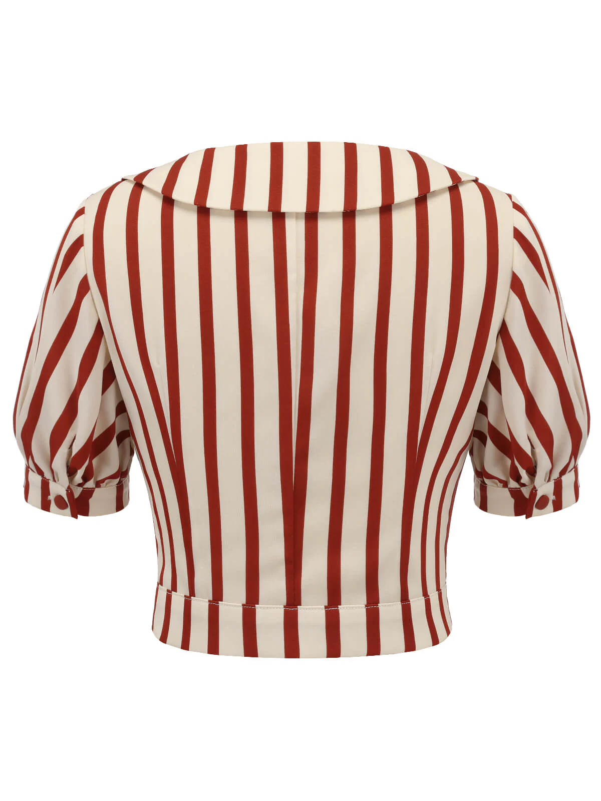2PCS Orange Rot 1950er Gestreifte Bluse & Faltenrock - Image 7