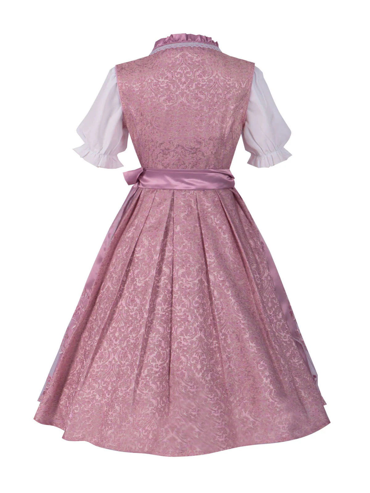 2PCS Rosa 1950 Oktoberfest Dirndl Besticktes Puffärmel Kleid - Image 3