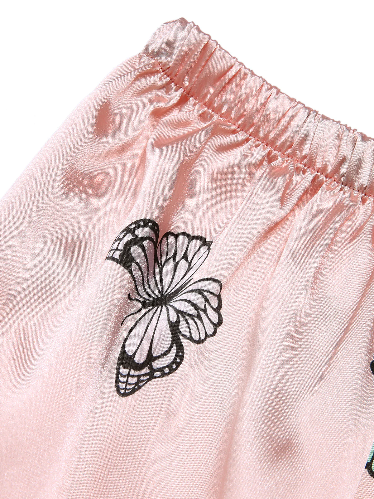 2PCS Rosa 1950er Schmetterling Träger V-Ausschnitt Nachtwäsche - Image 5
